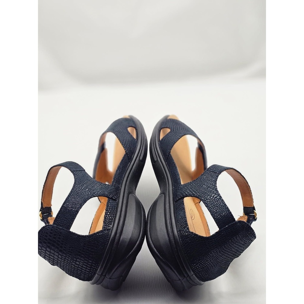 Revere Portofino Sandals Women 12W Navy Lizard Comfort Orthotic Straps - Picture 4 of 11
